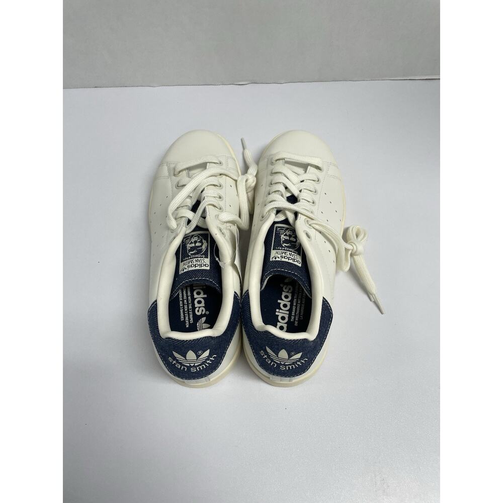 Adidas Stan Smith White Denim FW4424 Size 7 Low Top Leather Sneaker Off White - Picture 4 of 8